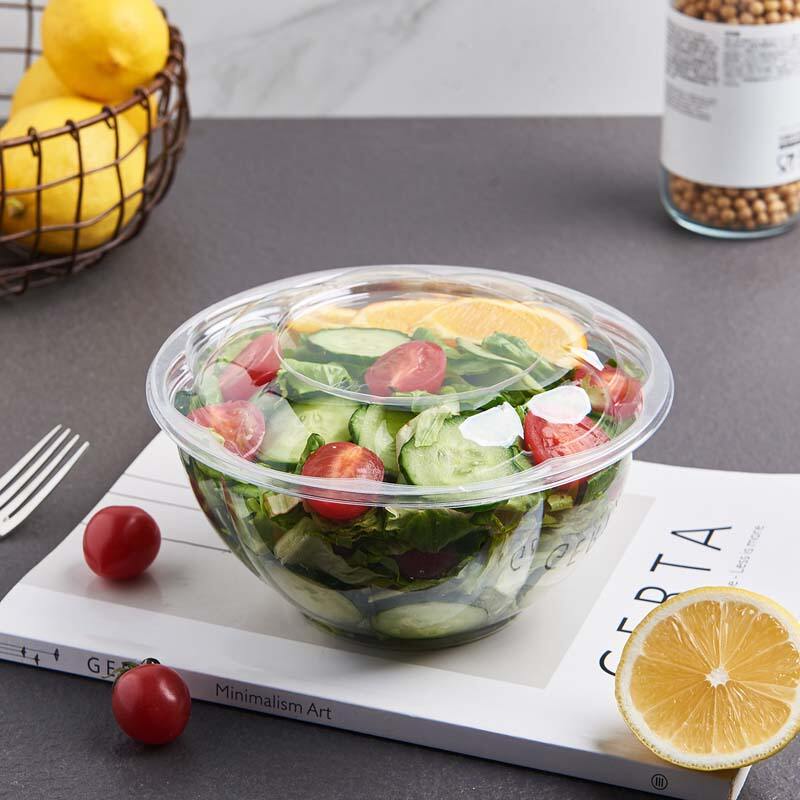 32 oz PET プラスチックフルーツサラダボウル（蓋付き）、中国